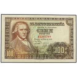 100 Pesetas. - 2 Mayo 1948. - Bayeu. Serie A. Ed-D57a. EBC+. - -