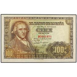 100 Pesetas. - 2 Mayo 1948. - Bayeu. Serie D. Ed-D57a. SC-. - -