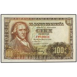 100 Pesetas. - 2 Mayo 1948. - Bayeu. Serie F. Ed-D57a. SC. - -