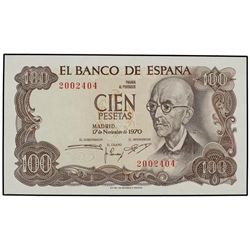 100 Pesetas. - 17 Noviembre 1970. - - Falla. Sin Serie. Ed-D73. SC. - -