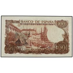 100 Pesetas. - 17 Noviembre 1970. - - Falla. Serie 1R. ERROR: Parte del anverso impreso en reverso.