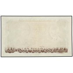 100 Pesetas. - 17 Noviembre 1970. - - Falla. Serie 2G. ERROR: Mayor parte del reverso sin imprimir.