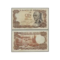 100 Pesetas. - 17 Noviembre 1970. - - Falla. Serie 4M. ERROR: Sin numeración en anverso y numeración