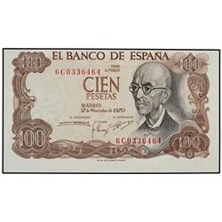 100 Pesetas. - 17 Noviembre 1970. - - Falla. Serie 6C. Descentrado. Ed-D73b. SC. - -