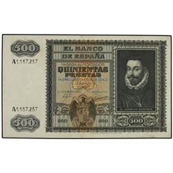 500 Pesetas. - 9 Enero 1940. - Juan de Austria. Ed-D40. MBC+. - -
