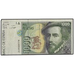 1.000 Pesetas. - 12 Octubre 1992. - - Hernán Cortés. Serie 2I. ERROR: Descentrado. Ed-E9a. MBC-. - -