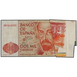 2.000 Pesetas. - 12 Octubre 1980. - - Juan Ramón Jiménez. Serie 2B. ERROR: Pliegues y fallos de cort