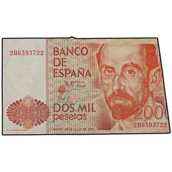 2.000 Pesetas. - 12 Octubre 1980. - - Juan Ramón Jiménez. Serie 2B. ERROR: Mal cortado. (Rotura). Ed