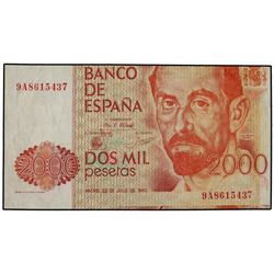 2.000 Pesetas. - 12 Octubre 1980. - - Juan Ramón Jiménez. Serie 9A. ERROR: Mal cortado en parte supe