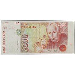 2.000 Pesetas. - 24 Abril 1992. - - Mutis. Serie D. ERROR: Matriz sin cortar en parte derecha. Ed-E8