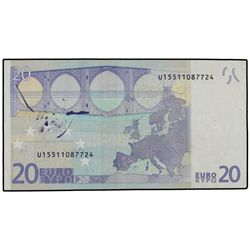 20 Euros. - 2002. - ERROR: Manchas de tinta impresa. Ed-EU3. MBC. - -