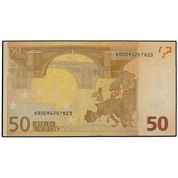 50 Euros. - 2002. - ERROR: Rareza de color en reverso. Ed-EU4. MBC+. - -