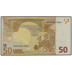 50 Euros. - 2002. - ERROR: Flor de lis impresa en reverso. Ed-EU4. MBC+ - -.