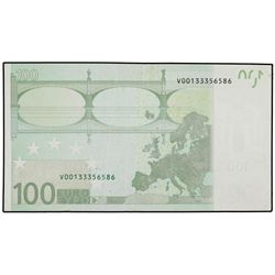 100 Euros. - 2002. - ERROR: Falta de impresión del número 100 en ángulo inferior derecho del reverso