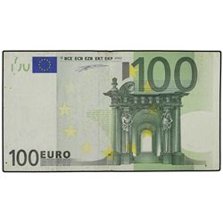 100 Euros. - 2002. - ERROR: Falta de holograma en billete. Ed-EU5. MBC. - -