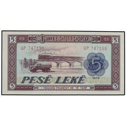 Lote 10 billetes 1, 3, 5 (2), 10, 25 (2), 50 (2) y 100 Leke. - 1964 y 1976. - ALBANIA. - WPM-24a, 36