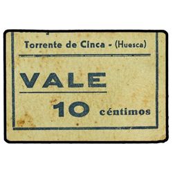 10 Céntimos. - A.C. TORRENTE DE CINCA (Huesca). - Cartón. KG-741a. MBC.  - -