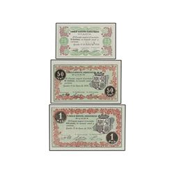 Serie 3 billetes 25 y 50 Céntimos y 1 Peseta. - 2002. - C.M. de GUADIX (Granada). - B-741. SC. - -