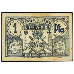 1 Peseta. - S/F. - C.M. de LINARES (Jaén). - (Algo sucio). M-824c. MBC+. - -
