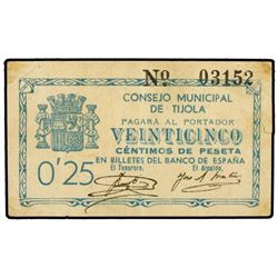 25 Céntimos. - C.M. de TIJOLA (Almería). - Mont-1418A. MBC. - -