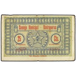 25 Céntimos. - C.M. de MADRIGUERAS (Albacete). - Mont-866A. MBC. - -