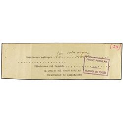 Val 1 metre de roba negra i 1 metre de roba vermella. - Guerra Civil. - FRONT POPULAR DEPARTAMENT DE