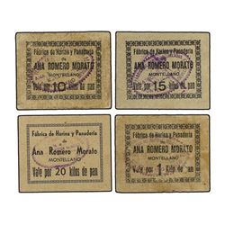 Lote 4 vales 1, 10, 15 y 20 Kilos de Pan. - S/F. - FÁBRICA DE HARINA Y PANADERÍA DE ANA ROMERO MORAT