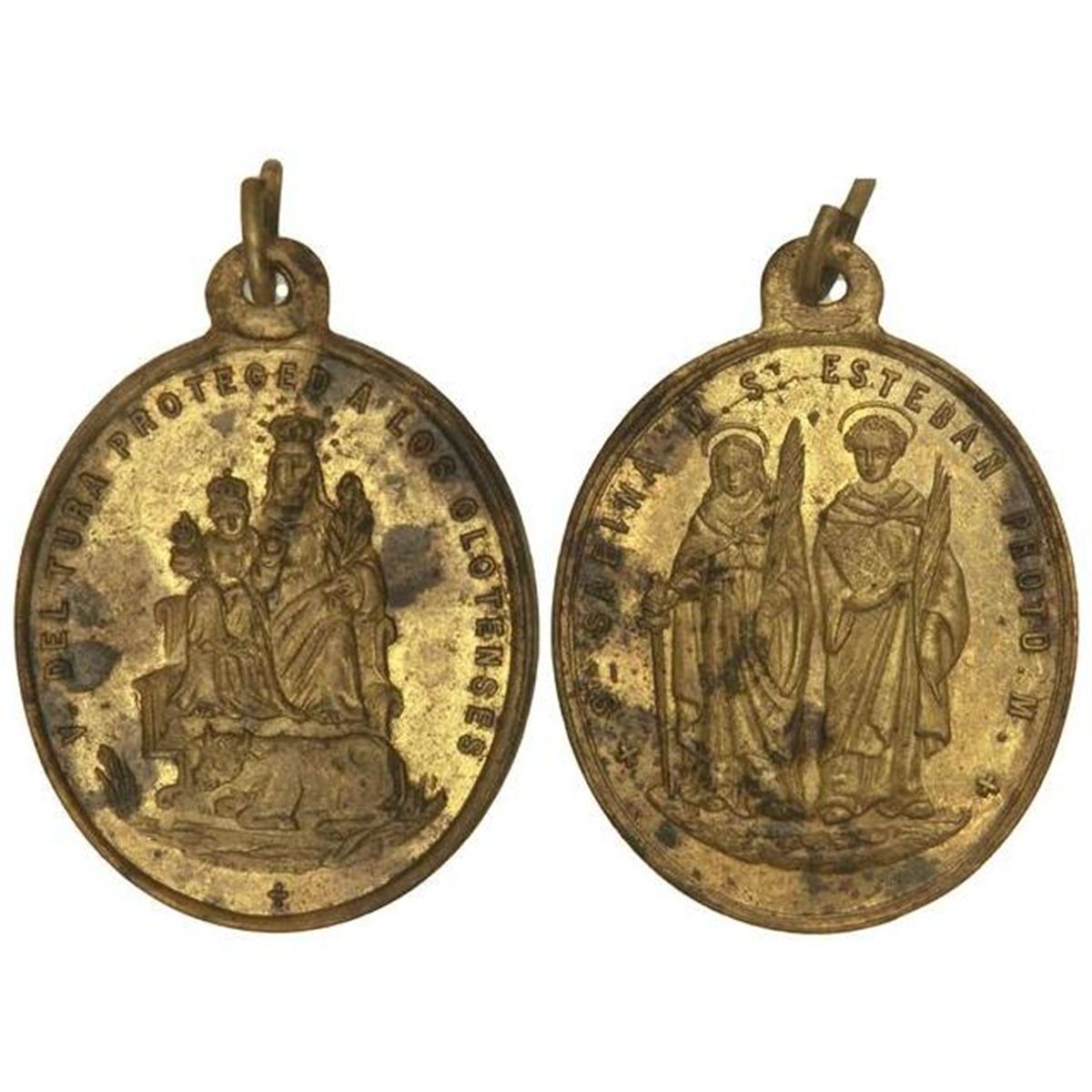 Medalla Religiosa S F Olot Anv Virgen Del Tura Rev Santa Sabina Y San Esteban Ae O 3
