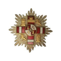 Orden de Mérito Militar. - Cruz de 4ª Clase pensionada, distintivo rojo. P.G.-127. EBC+/ SC-. - -