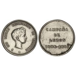 Medalla. - 1896-97. - CAMPAÑA de LUZÓN (Filipinas). - AR. Ø 32 mm. Fundida. Sin anilla. PG-773 var.