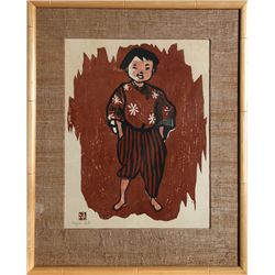 Kiyoshi Saito, Boy, Woodcut