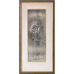 Shlomo Koren, Ink and Charcoal Drawing