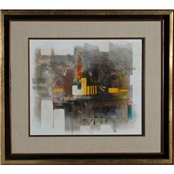 E. Sanchez, Bazaar Sabado, Oil Painting