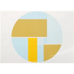 Ilya Bolotowsky, Blue and Ochre Tondo, Silkscreen