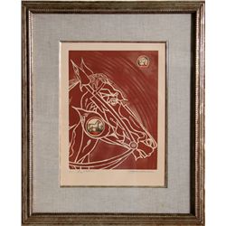 Martin Barooshian, Prize Stallions, Woodcut