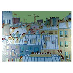 Marion McClanahan, Paris Roofs, Serigraph