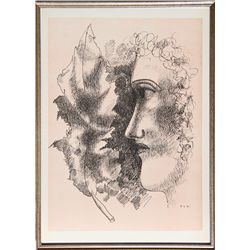 Fernand Leger, Tete et Feuille, Lithograph