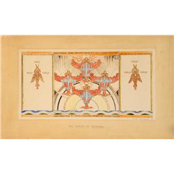 Edith Emerson, The Vision on Ezekiel, Gouache Painting