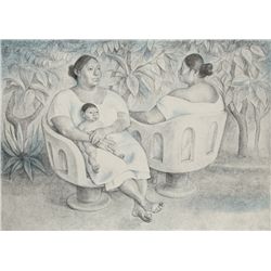 Francisco Zuniga, Yucatecas en la Parque, State II, Lithograph