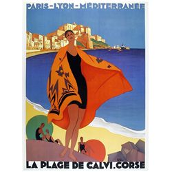 Roger Broders, Plage de Calvi-Corse, Poster
