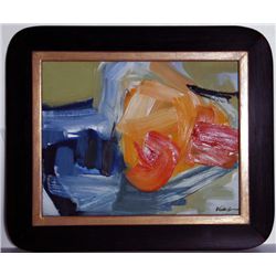 Valda Oestreicher, Orange Structure, Oil Painting