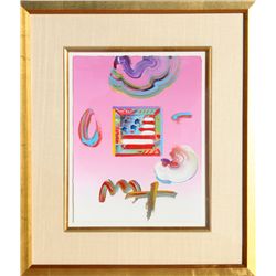 Peter Max, Flag, Acrylic and Collage