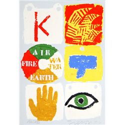 Joe Tilson, Fire, Air, Water, Earth, Silkscreen