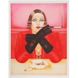 Shimon Okshteyn, Smoking Lady, Serigraph