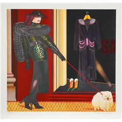 Shimon Okshteyn, Walking the Dog, Serigraph