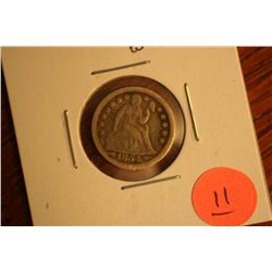 1854-D Seated Dime W/ Arrows