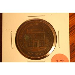 1842 Half Penny Token Bank Of Montreal