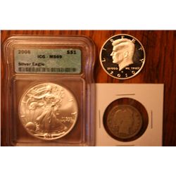 icg ms69 eagle,2010s proof kenn,1892 quarter
