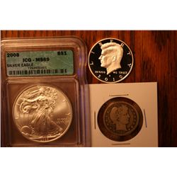 icg ms69 eagle,2010s proof kenn,1906 quarter