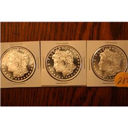 (3) one troy oz morgan coins